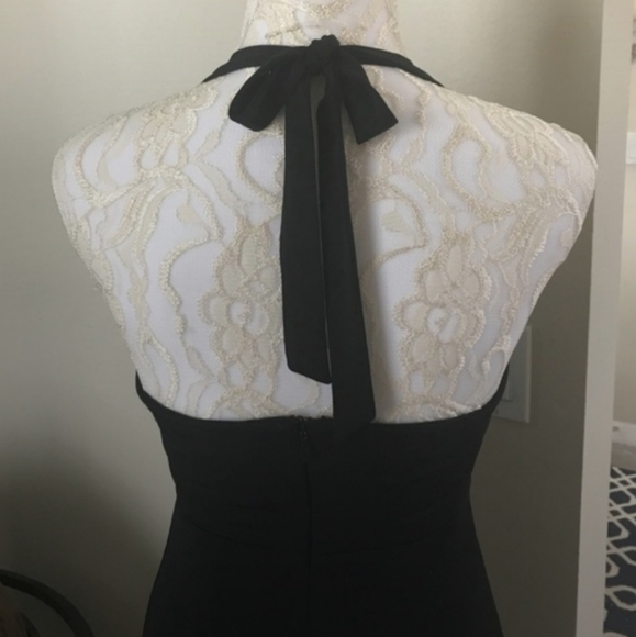 WHBM Holiday Elegant Beaded Halter Cocktail Dress - Picture 3 of 4